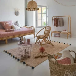 Alfombra Beige Con Pompones 100x150M