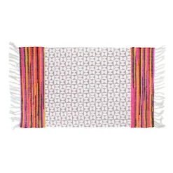 Alfombra CRETA rosa con flecos 120x160cm