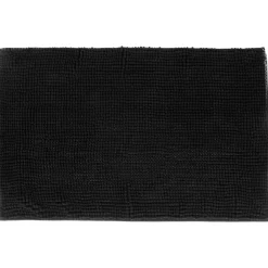 Alfombra De Baño Negra Chenilla 80x50Cm
