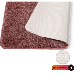 Alfombra De Baño Tufting Rosa 66x120Cm