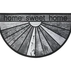 Alfombra De Entrada Medialuna Gris Home Sweet Home