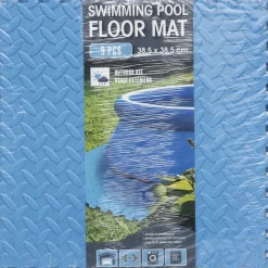 Alfombra de esponja para piscina azul 9 piezas
