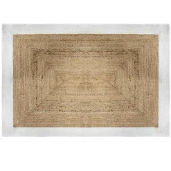 Alfombra de yute natural/blanca 120x170cm