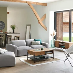 Alfombra de yute natural/blanca 120x170cm