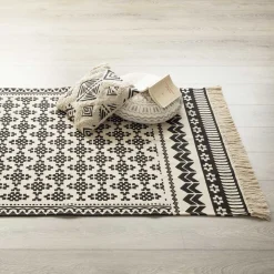 Alfombra Delhi Blanco/Negro 120x170Cm