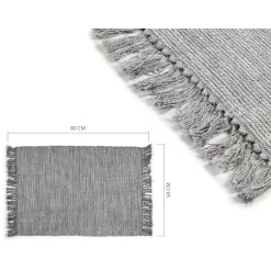 Alfombra Gris De Algodón 50x80Cm