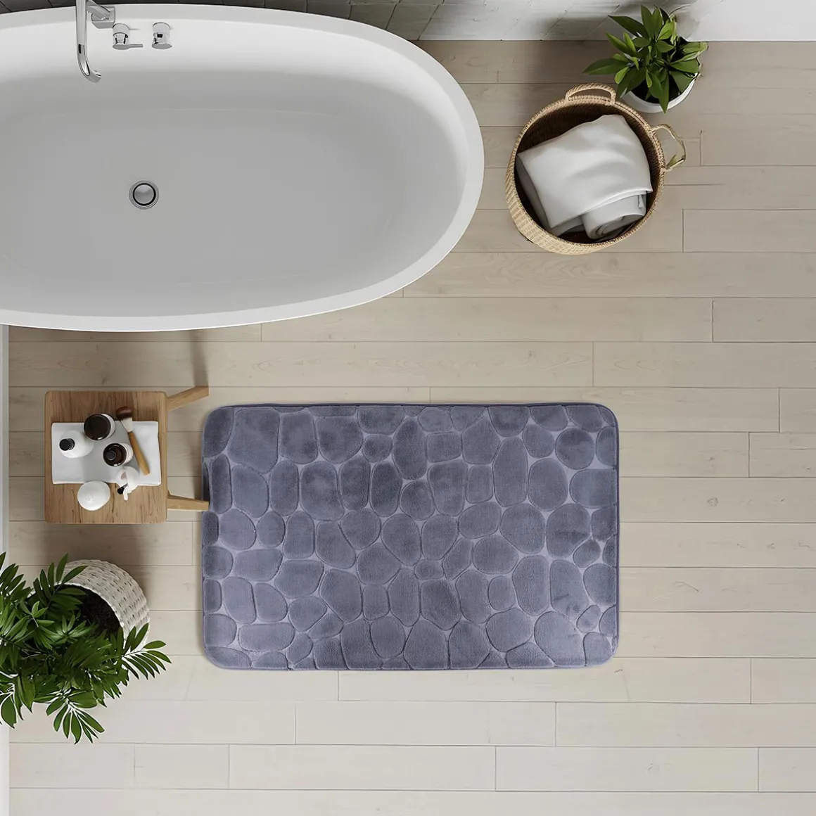 Alfombra microfibra MEMOIRE gris oscuro