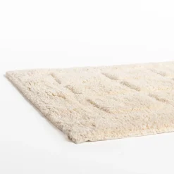 Alfombra wc EVIE beige de algodón 50x80cm