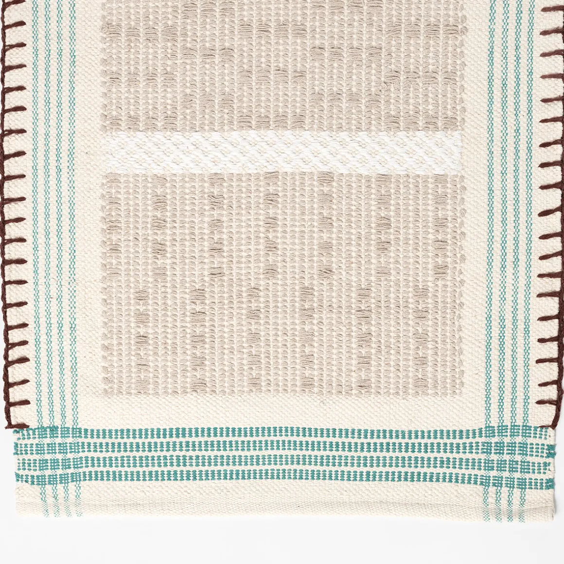 Alfombra WONJA taupe y azul 60x150cm