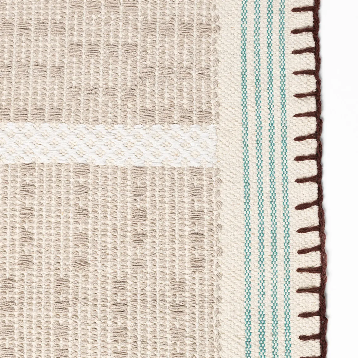 Alfombra WONJA taupe y azul 60x150cm