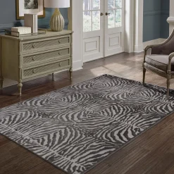 Alfombra Zaha Antracita Cebra 160x235Cm