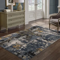 Alfombra Zaha Azul Abstract 80x150Cm