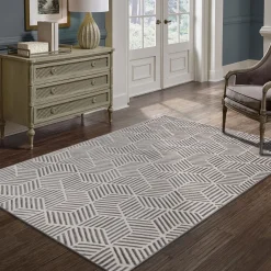 Alfombra Zaha Geométrica Gris 133x190Cm