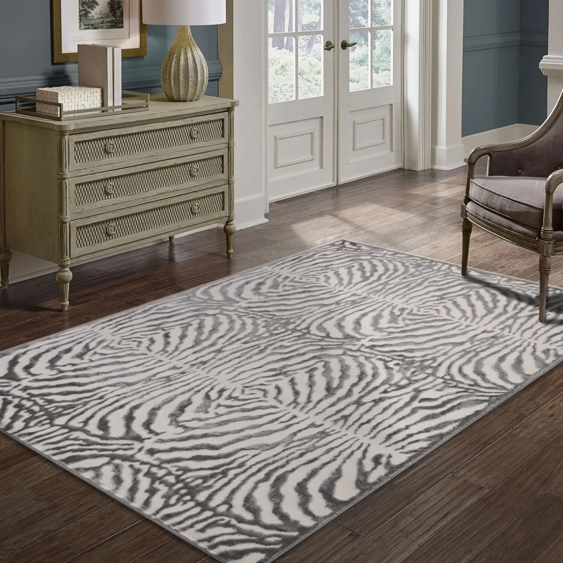 Alfombra Zaha Gris Cebra 240x340Cm