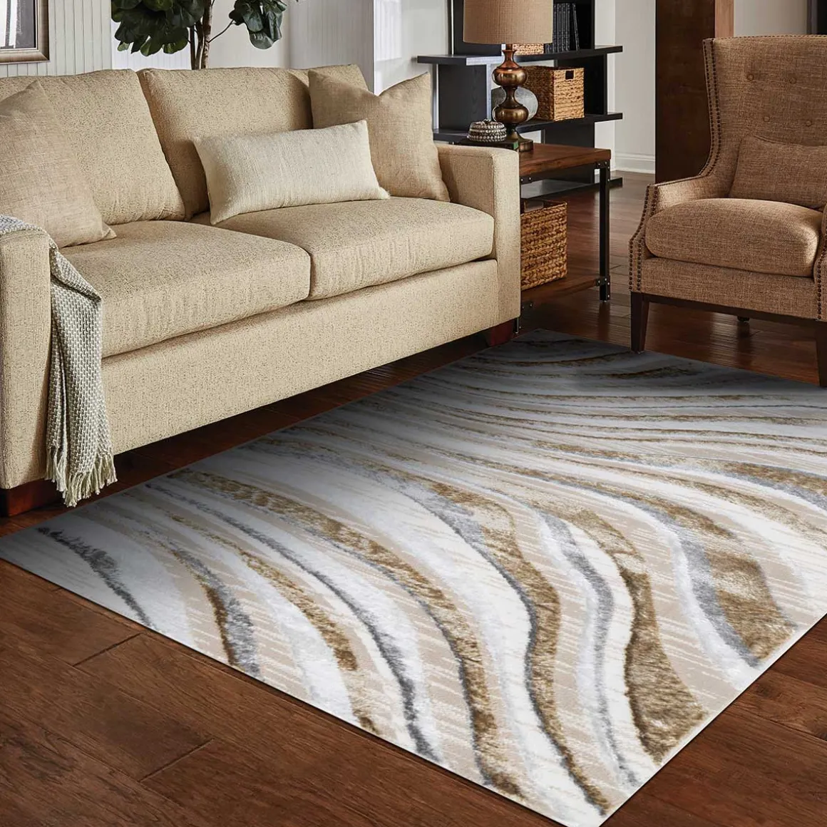 Alfombra Zave Waves Natural 133x190cm