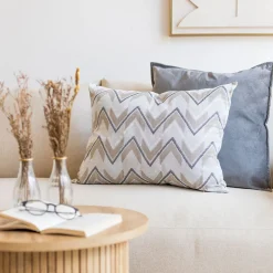 Almohada VIBES gris y beige 45x60cm