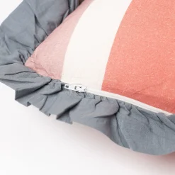 Almohada Yucatán Rayas Con Volados Azul