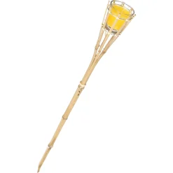 Antorcha De Bambú Con Vela De Citronela