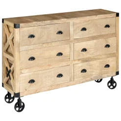 Aparador Silas Marrón De Madera Con 6 Cajones