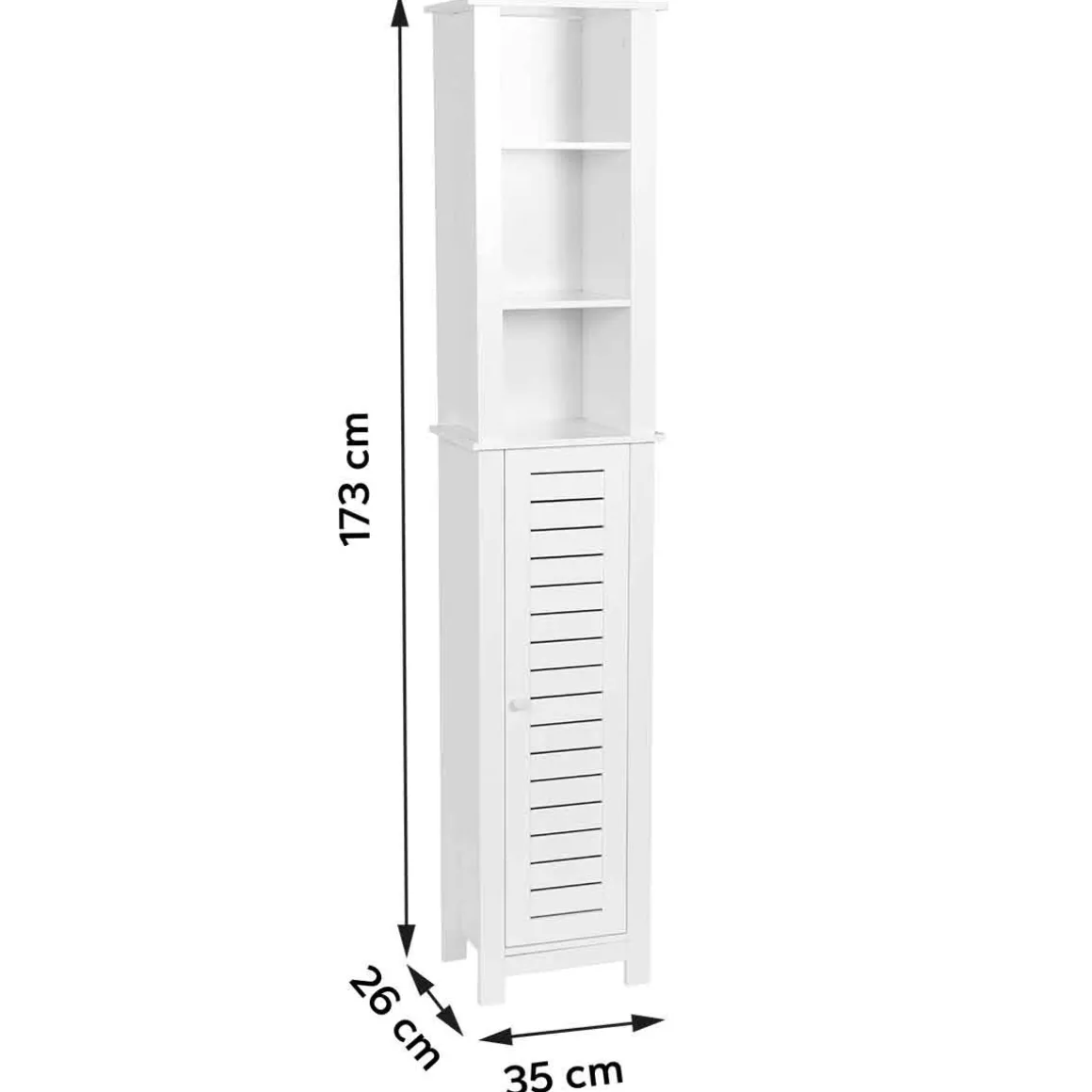 Armario alto de baño SANTORIN blanco de mdf