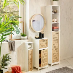 Armario Alto P/Baño De Mdf 35x26x173Cm