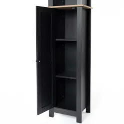 Armario alto wc ROMA negro y márron 173cm
