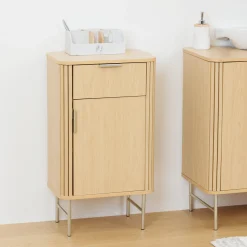 Armario con 1 puerta y cajón LIORA marrón