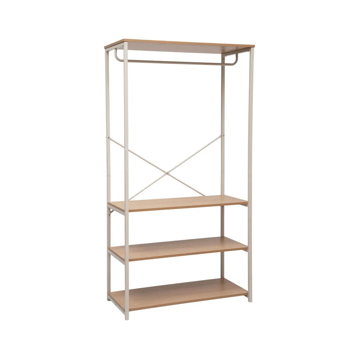 Armario de metal beige con estantes