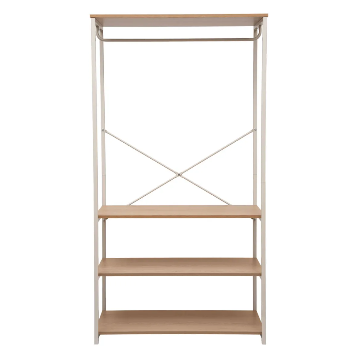 Armario de metal beige con estantes