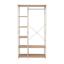 Armario de metal beige con estantes