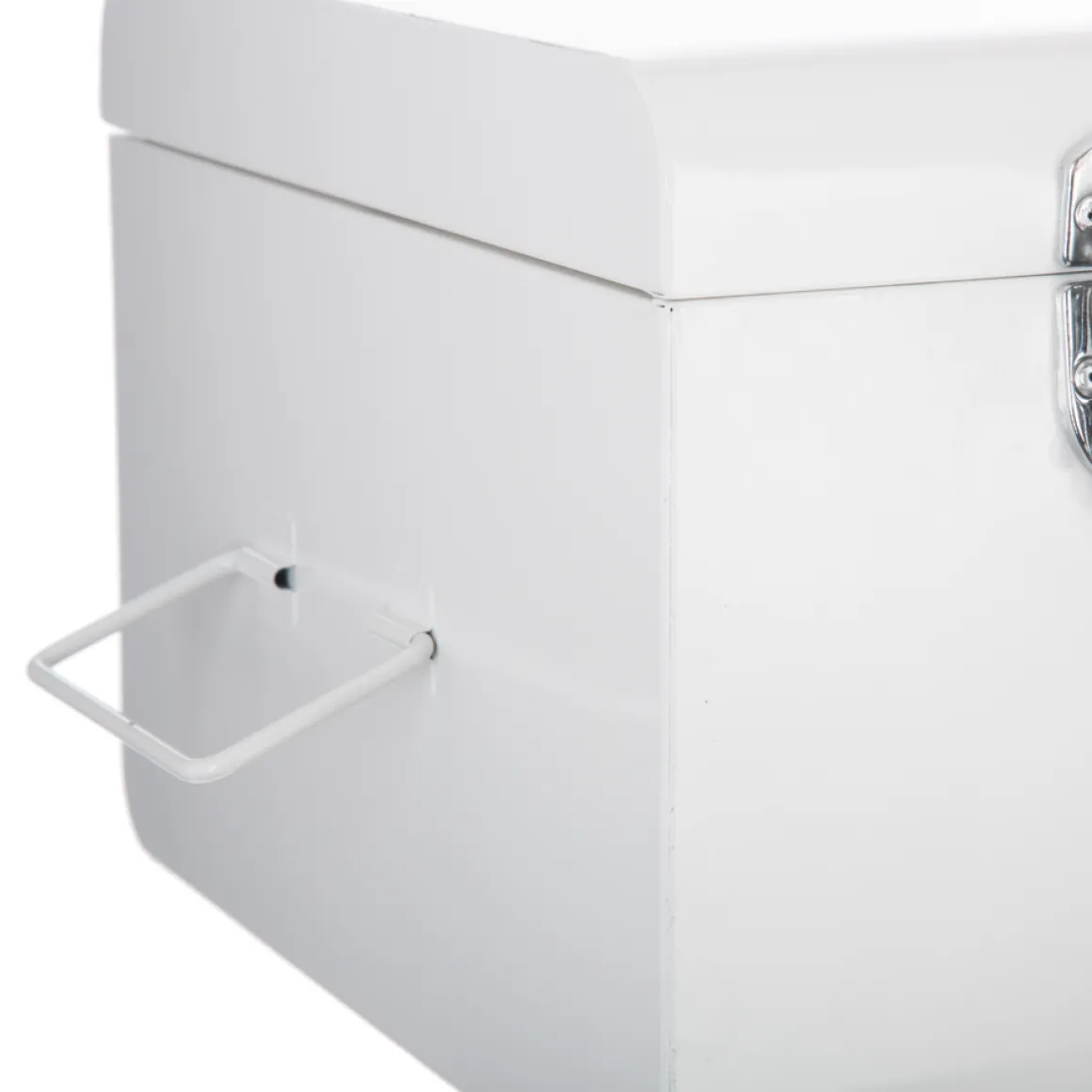 Baúl De Metal Blanco 39x23x16Cm