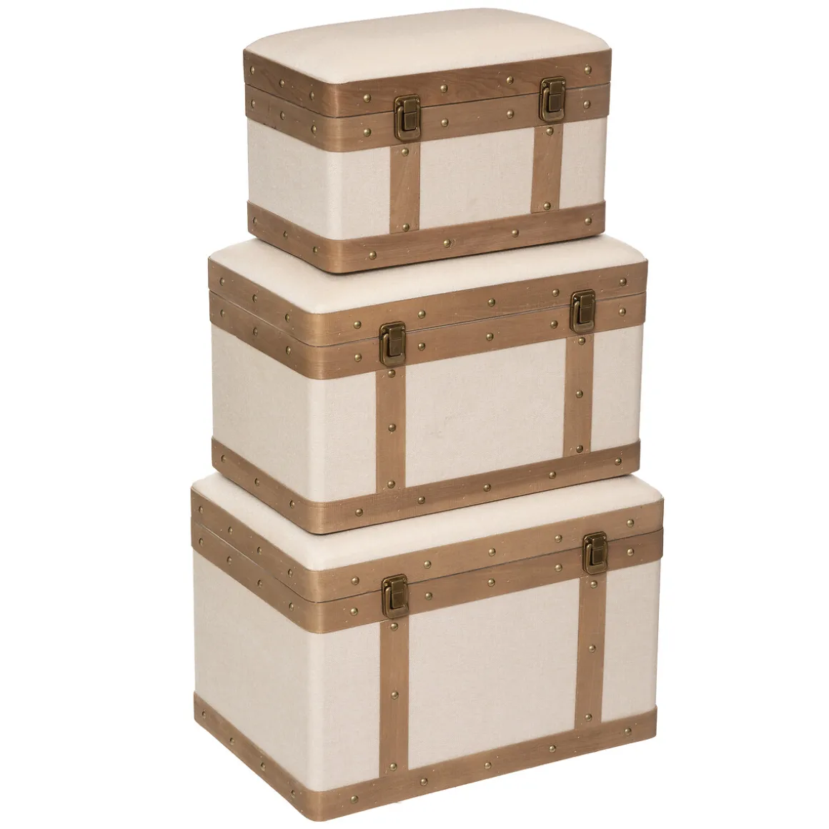 Baúl Mdf Y Lino 50.5x37x35Cm