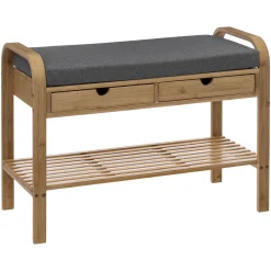 Banco C/Estante Jano De Bambú 74x34x55Cm