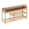 Banco con almacenaje de bambú