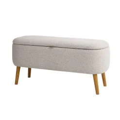 Banco doble beige con almacenaje