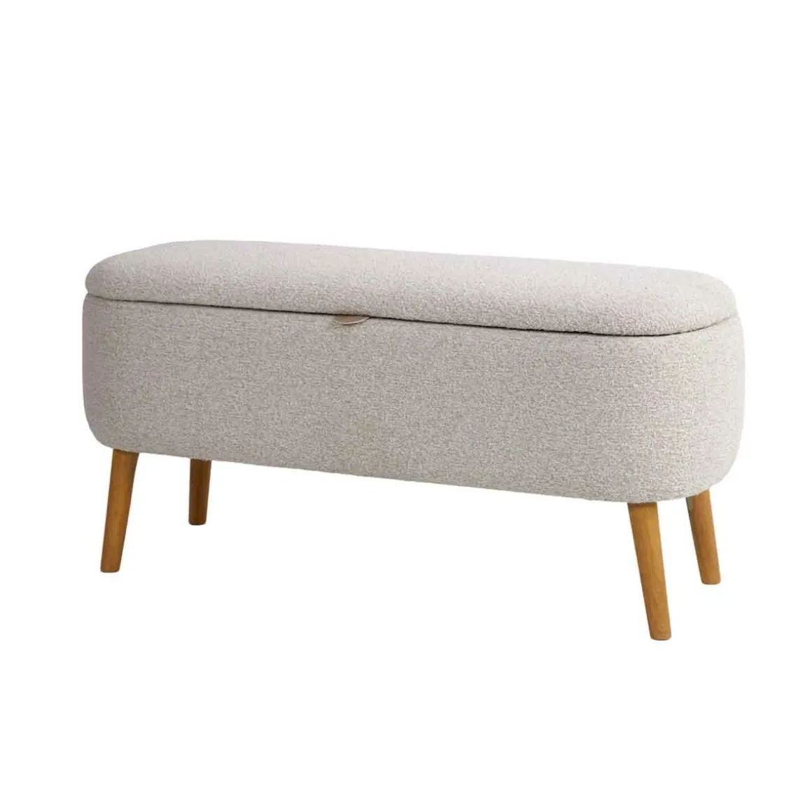 Banco doble beige con almacenaje