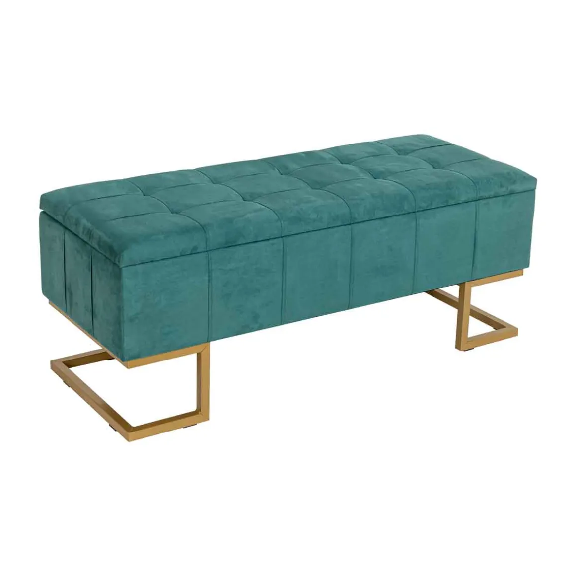 Banco doble LUCE de terciopelo verde esmeralda