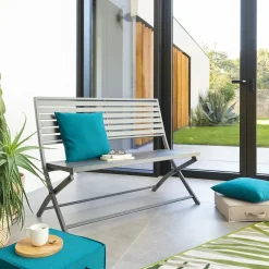 Banco plegable OLBIA gris graphite de metal