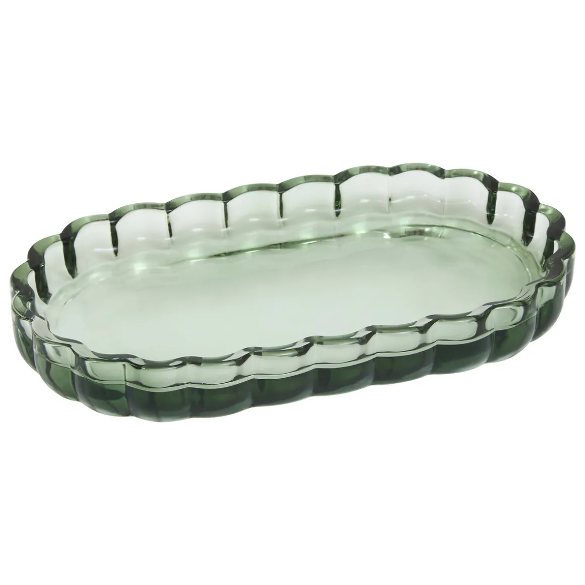 Bandeja de baño FLOREA verde de vidrio