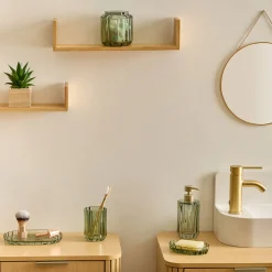 Bandeja de baño FLOREA verde de vidrio