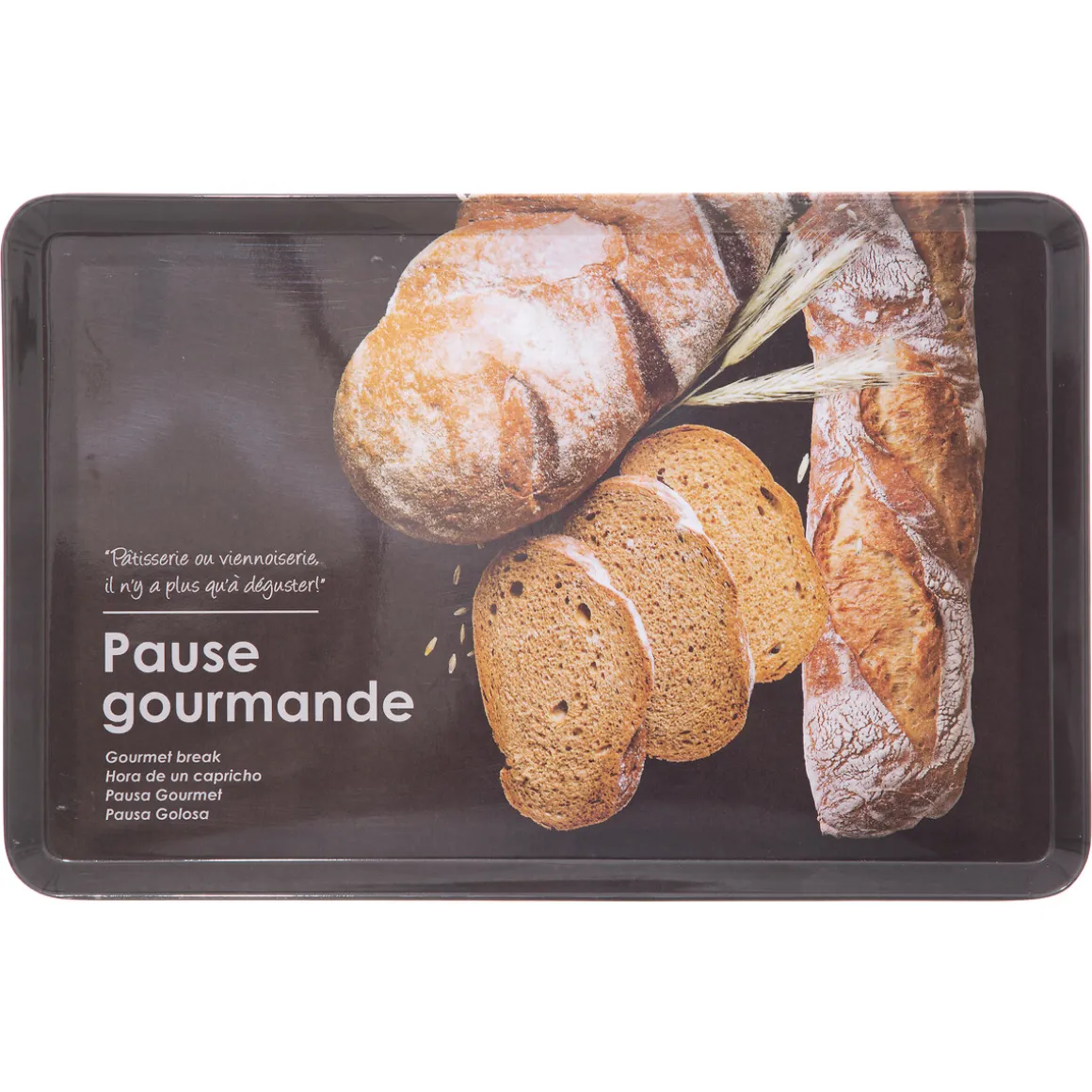 Bandeja De Melamina Negro 45x30Cm