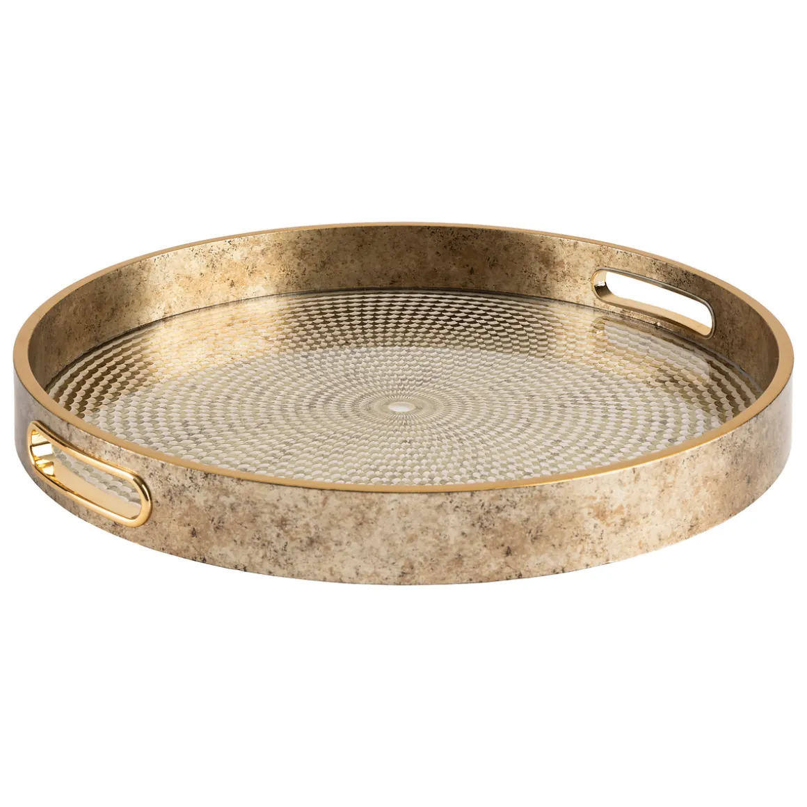 Bandeja De Vidrio Elya Dorado