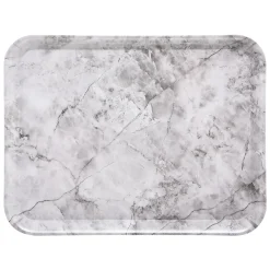Bandeja Melamina Mármol Blanco 43x33Cm