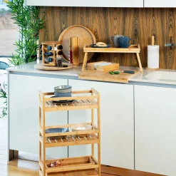 Bandeja para desayuno de bambú con patas