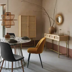 Bandeja Tom Dorada De Madera Mango 40cm