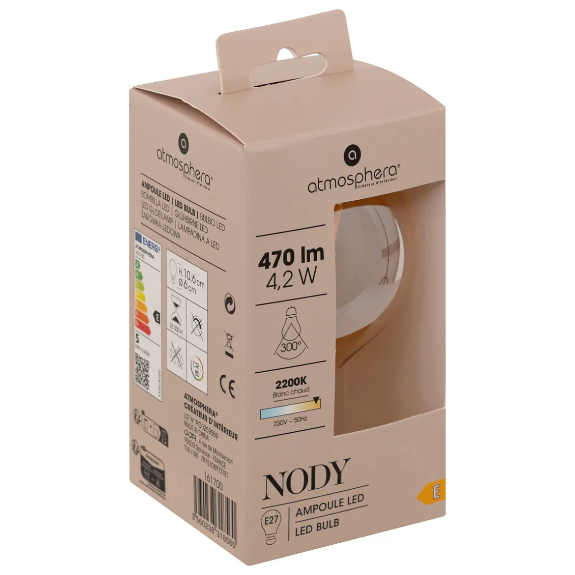 Bombilla Vintage Led Ámbar A60 2W E27