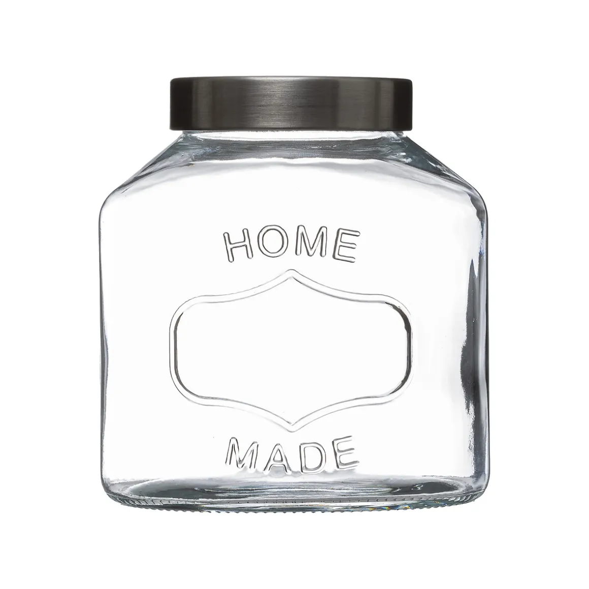 Bombonera De Vidrio C/Tapa Inoxidable 1L