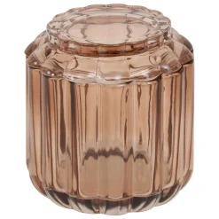 Bote para algodón FLOREA marrón de vidrio