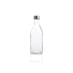 Botella Cuadrada C/Tapa Metálica 1L