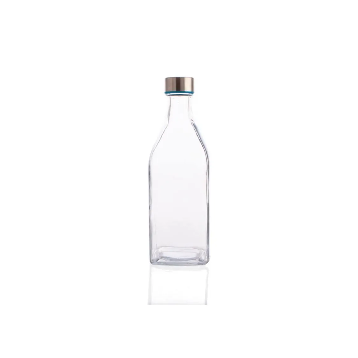 Botella Cuadrada C/Tapa Metálica 1L